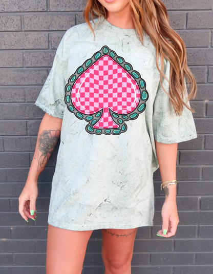 PINK + TURQUOISE SPADE SHIRT OR SWEATSHIRT