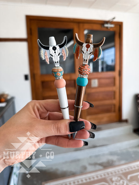 FEATHERED SKULL PENS