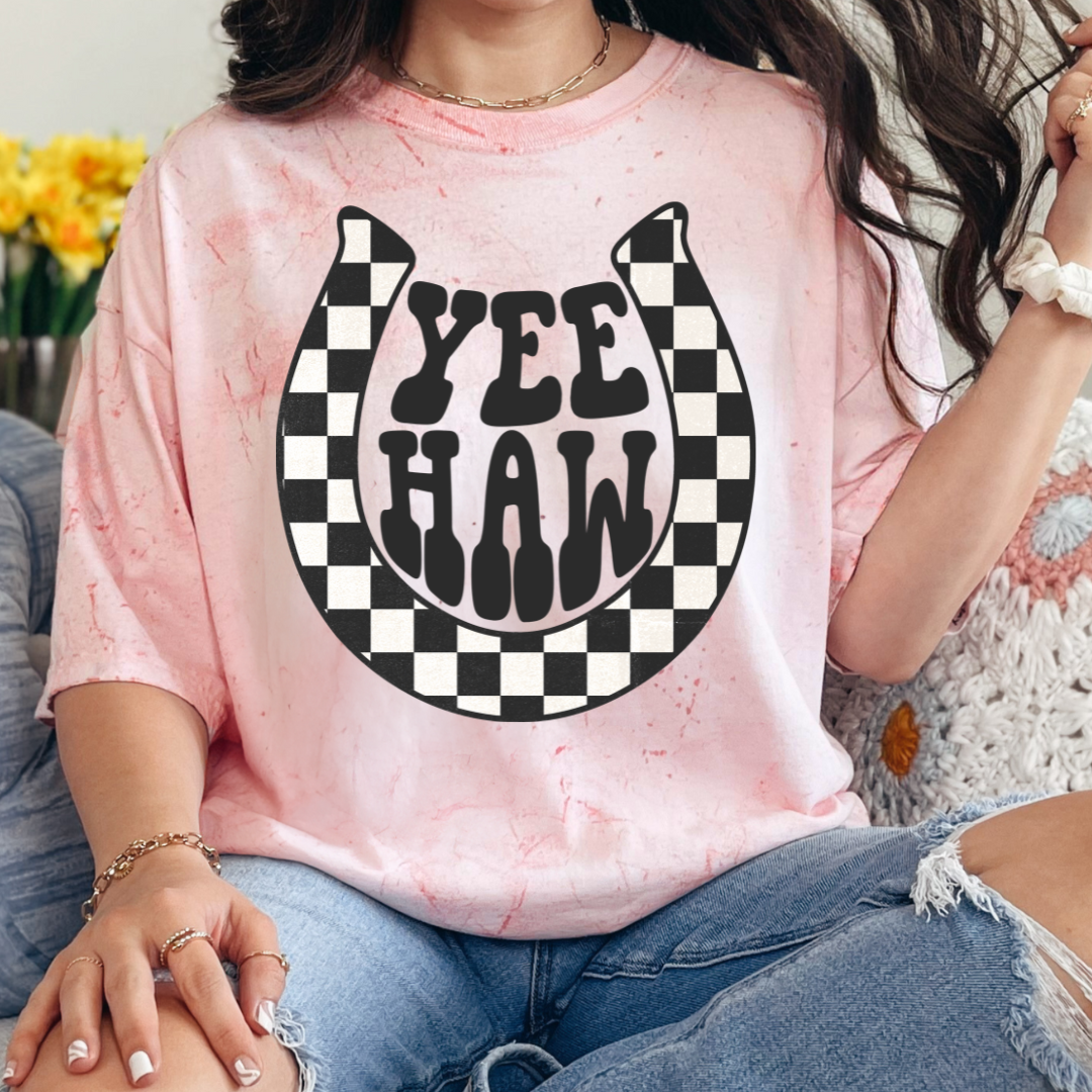 CHECKER YEEHAW SHIRT OR SWEATSHIRT