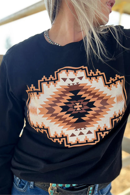 NAVAJO RUG LONG SLEEVE TEE