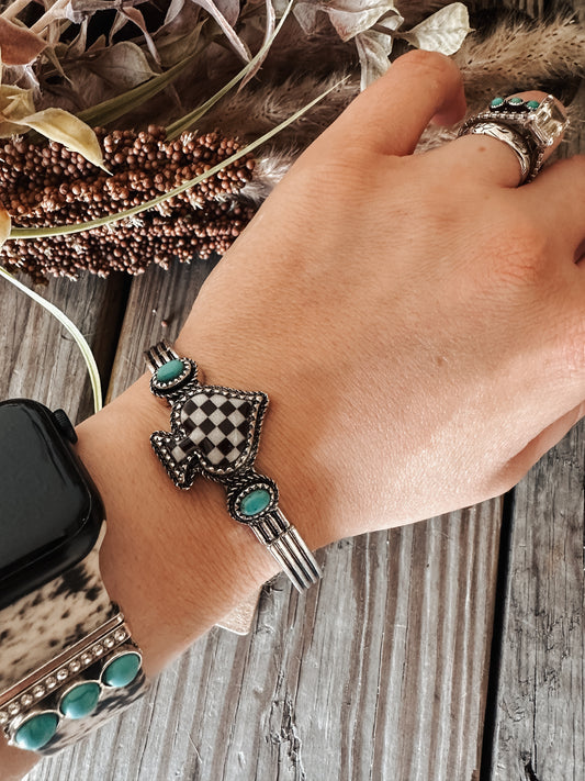 CHECKER SPADE STRETCH BRACELET