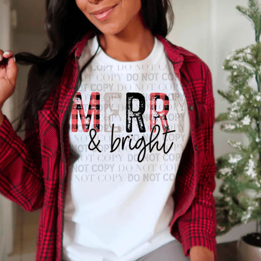 MERRY + BRIGHT BUFFALO PLAID SHIRT OR SWEATSHIRT