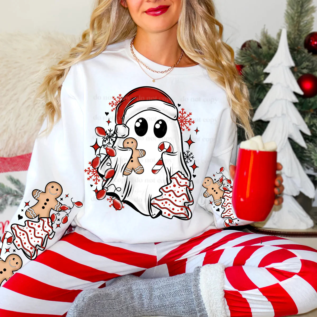 CHRISTMAS GHOST SHIRT OR SWEATSHIRT