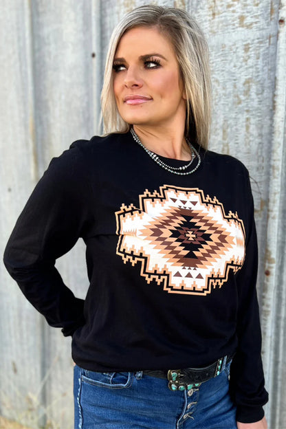 NAVAJO RUG LONG SLEEVE TEE