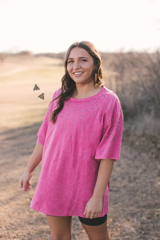 THE GROUPIE TOP - PINK WASH