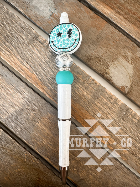 TURQUOISE SMILEY PEN