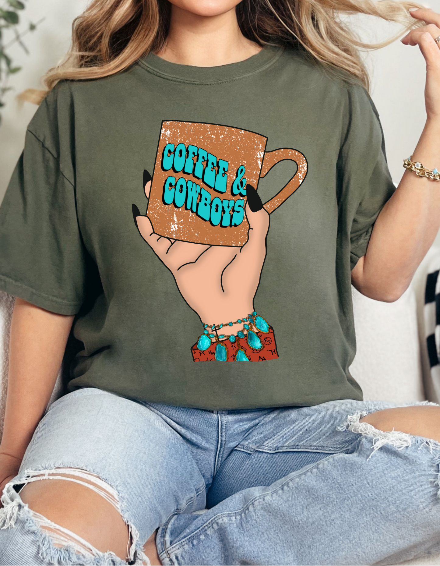 COFFEE + COWBOYS SHIRT OR SWEATSHIRT