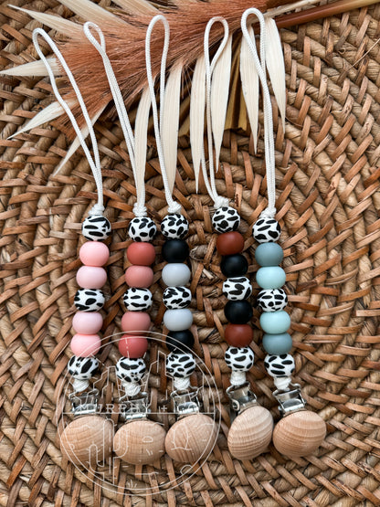 BLACK COWPRINT CLIPS